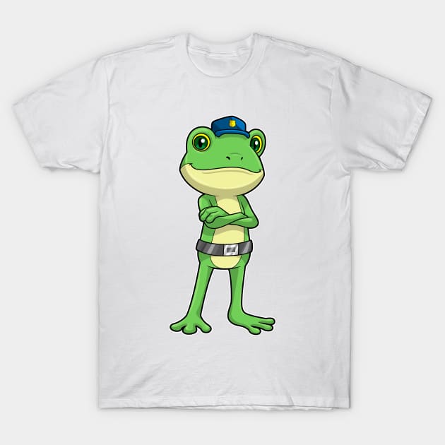 Frog as Police officer with Police hat T-Shirt by Markus Schnabel